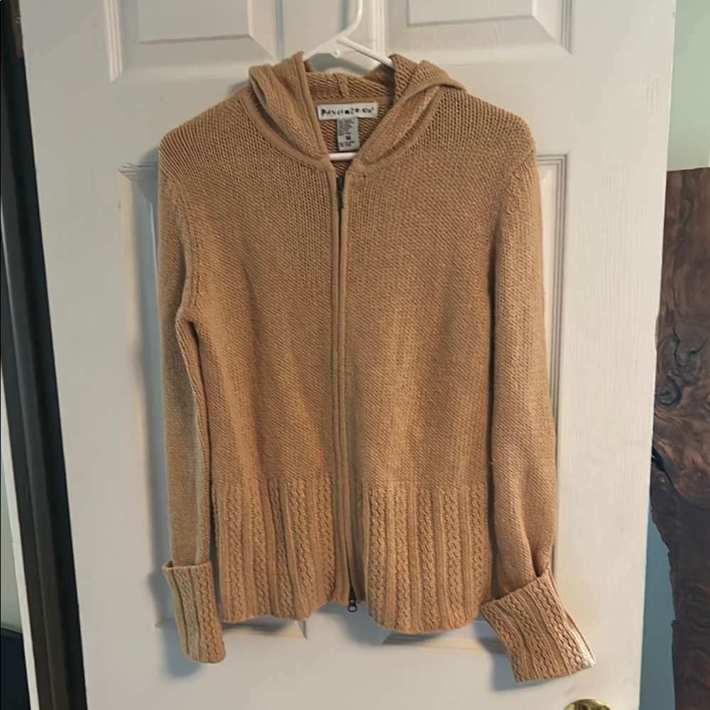 Pandemonium Women's Tan Hooded Cardigan